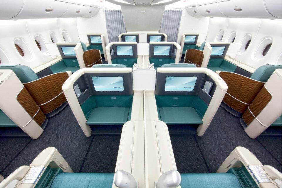 First class commercial flight